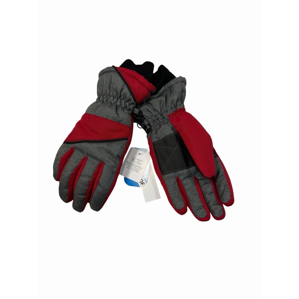 3M thinsulate waterproof boys winter snow gloves ages 8-16 red grey